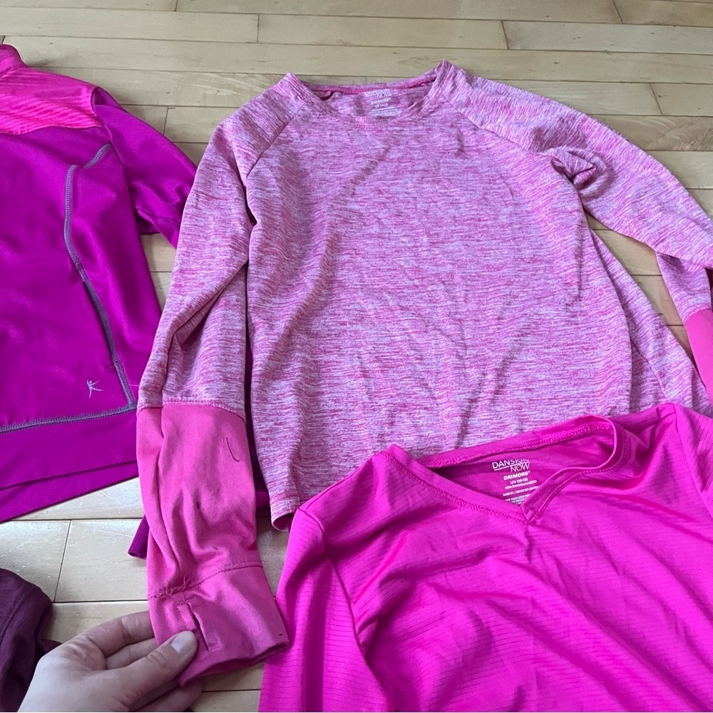 Danskin Old Navy Lot 4 Pink Athletic Tops Girls Youth Large Long Sleeve Shirts - Picture 3 of 9